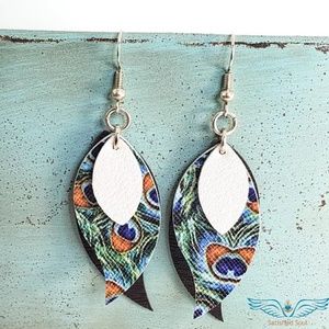 Triple Layered Handmade Leaf Earrings